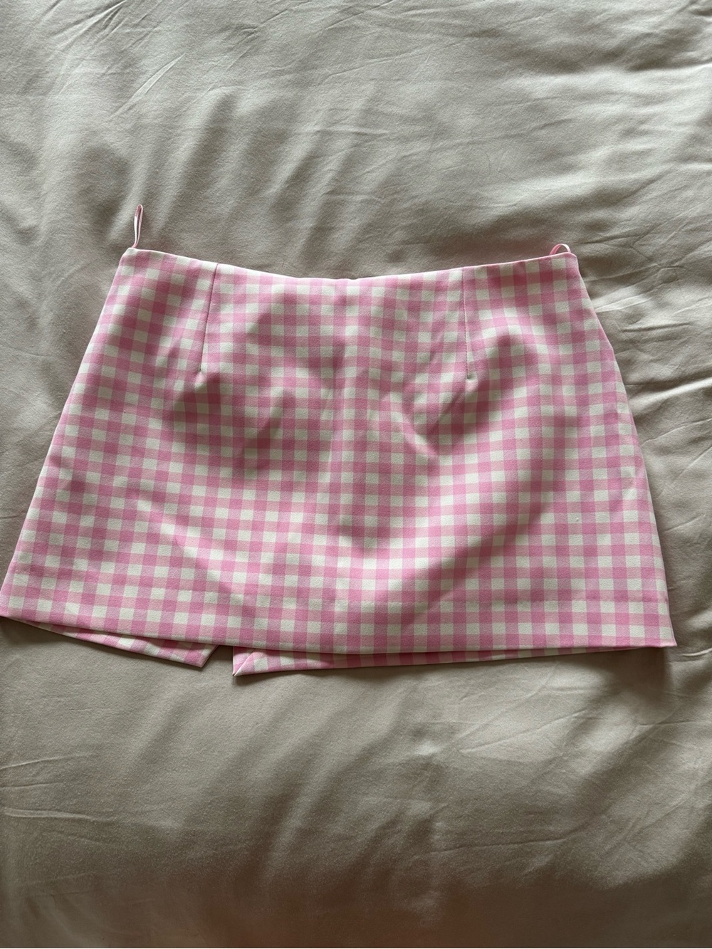 Zara Pink and White Gingham Mini Skort - Picture 3 of 3